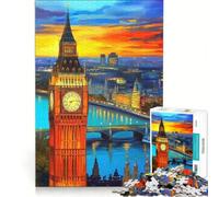 Rompecabezas para Adolescentes de 1000 Piezas de la Torre del Big Ben, Juego Familiar, Actividades Divertidas en casa, fortalece el Amor Entre Parejas 38x26cm