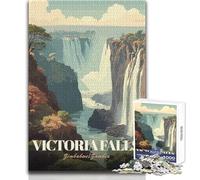 Rompecabezas para Adolescentes de 1000 Piezas de Las Cataratas Victoria, Zimbabue/Zambia Póster de Viaje Juego desafiante, Divertido y Divertido Decoración de Pared Tamaño 38x26cm