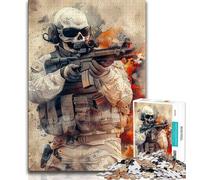 Rompecabezas para Adolescentes de 1000 Piezas de Las Fuerzas Especiales, un desafío difícil y antiestrés Cada Pieza es única Juego Familiar desafiante y Divertido 50x75cm