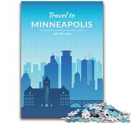 Rompecabezas para Adolescentes de 1000 Piezas de Minneapolis Ayuda a ejercitar el Cerebro Juguetes adictivos para Cultivar la Paciencia Colección de Artistas, Bellas Artes (tamaño 38x52cm)