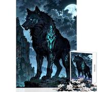 Rompecabezas para Adolescentes de 1000 Piezas de Mystic Wolf Guardian con Marcas Brillantes Juguetes de Bricolaje Regalo de cumpleaños Juegos educativos Adecuado para decoración de Escritorio 50x75cm