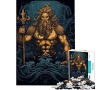 Rompecabezas para Adolescentes de 1000 Piezas de Neptuno y Poseidón Rompecabezas para Adultos Juguetes antiestrés difícil cumpleaños (tamaño 38x26cm)