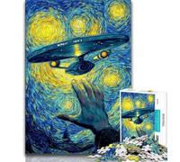 Rompecabezas para Adolescentes de 1000 Piezas de Night Sky: Nave Extraterrestre Juegos educativos para Decorar el hogar Toda la Familia (75x50cm)