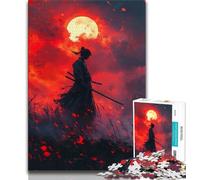 Rompecabezas para Adolescentes de 1000 Piezas de Ninja bajo la Luna de Sangre, Ideal para familias, para Disfrutar en casa, como Regalo de cumpleaños o de Viaje (tamaño 38x26cm)