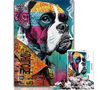 Rompecabezas para Adolescentes de 1000 Piezas de Perro bóxer, decoración artística de Pared y Regalo de cumpleaños para Amigos, Oficina en casa (75x50cm)