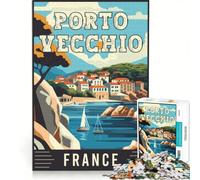 Rompecabezas para Adolescentes de 1000 Piezas de Porto Vecchio en Francia, Juego práctico, Actividades Familiares, Gran Regalo para los Amantes de los Juegos 50x75cm