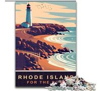 Rompecabezas para Adolescentes de 1000 Piezas de Rhode Island Coast, análisis y lógica, con Piezas aleatorias Totalmente entrelazadas, para Mayores de 14 años, 26x38cm