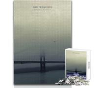 Rompecabezas para Adolescentes de 1000 Piezas de San Francisco, Juego Educativo Familiar para Mejorar la Memoria, Regalos para el Amigo Secreto, tamaño 50x75cm