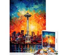Rompecabezas para Adolescentes de 1000 Piezas de Seattle Space Needle Juguetes de decoración del hogar Regalo de cumpleaños para Juegos educativos Actividades Divertidas en casa tamaño 50x75cm