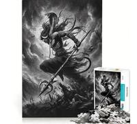 Rompecabezas para Adolescentes de 1000 Piezas de Shiva Dios hindú Juego práctico Actividades Divertidas para Hacer en casa con póster y Hoja de Preguntas a Juego 38x52cm