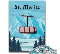 Rompecabezas para Adolescentes de 1000 Piezas de St Moritz, Suiza Juego Educativo, Juguete de desafío, decoración de Pared, cumpleaños y Navidad (tamaño 50x75cm)