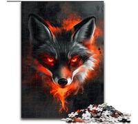 Rompecabezas para Adolescentes de 1000 Piezas de Zorro Rojo y Negro Ideal para el Aprendizaje y el Regalo Familiar tamaño 50x75cm