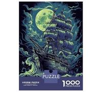 Rompecabezas para Adolescentes De 1000 Piezas Deep Blue Pirate Ship Rompecabezas para Adultos Juego Práctico Una Obra De Arte Cumpleaños 52x38cm/1000pcs
