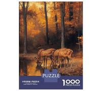 Rompecabezas para Adolescentes De 1000 Piezas Deer in Autumn Forest Rompecabezas para Adultos Juegos Relajantes Análisis Y Lógica Difícil Y Desafiante 38x26cm/1000pcs