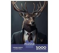 Rompecabezas para Adolescentes De 1000 Piezas Deer Suit Animal Rompecabezas para Adultos Juegos Relajantes Una Obra De Arte Cumpleaños 70x50cm/1000pcs