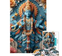 Rompecabezas para Adolescentes de 1000 Piezas del Dios hindú Vishnu Rompecabezas para Adultos Juego de ingenio Regalos para Mujeres Ideal como obsequio para Toda la Familia (tamaño 38x52cm)