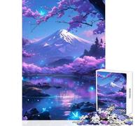 Rompecabezas para Adolescentes de 1000 Piezas del Monte Fuji Juguetes mágicos antiestrés Regalos de cumpleaños Juego Familiar Lista de Deseos con Papá Noel tamaño 50x75cm