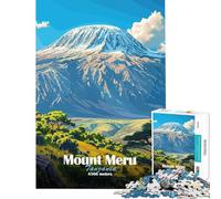 Rompecabezas para Adolescentes de 1000 Piezas del Monte Meru Tanzania Rompecabezas para Adultos y Familia Juego de Corte de precisión Juego desafiante Regalos (Tamaño 38x26cm)