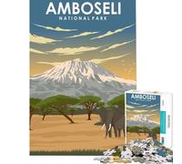 Rompecabezas para Adolescentes de 1000 Piezas del Parque Nacional Amboseli Juguetes educativos Juegos educativos Regalos Actividades Familiares y de cumpleaños tamaño 38x52cm