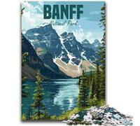 Rompecabezas para Adolescentes de 1000 Piezas del Parque Nacional Banff, Ideal para Pasar el Tiempo Libre en casa y aliviar el estrés, con Papá Noel (26x38cm)