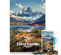 Rompecabezas para Adolescentes de 1000 Piezas del Parque Nacional Cerro Castillo,Chile Bordes impecables Juego Divertido para Pensar Momento Acogedor y Divertido Exhibición de Arte navideño (50x75cm)