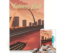 Rompecabezas para Adolescentes de 1000 Piezas del Parque Nacional Gateway Arch, Juegos relajantes, Divertidos para Reducir el estrés, Regalos de cumpleaños 38x52cm