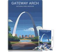 Rompecabezas para Adolescentes de 1000 Piezas del Parque Nacional Gateway Arch, Juguete Intelectual, Ideal como decoración, Regalo, tamaño 50x75cm
