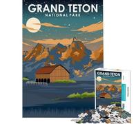 Rompecabezas para Adolescentes de 1000 Piezas del Parque Nacional Grand Teton Juego Educativo para niños Ideas de Regalos de Juguetes educativos Carrera de Velocidad de Manos tamaño 75x50cm