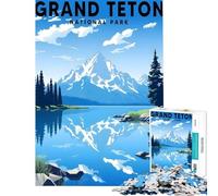 Rompecabezas para Adolescentes de 1000 Piezas del Parque Nacional Grand Teton Juguete Intelectual para Actividades educativas en Familia Regalo de cumpleaños (tamaño 38x26cm)