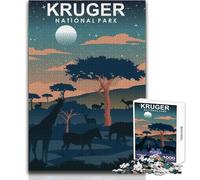 Rompecabezas para Adolescentes de 1000 Piezas del Parque Nacional Kruger, con análisis práctico de Juegos y lógica, cumpleaños (38x26cm)