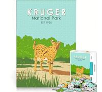 Rompecabezas para Adolescentes de 1000 Piezas del Parque Nacional Kruger, Juegos relajantes, Divertidos para Reducir el estrés, Regalos de cumpleaños 38x26cm