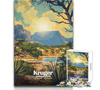 Rompecabezas para Adolescentes de 1000 Piezas del Parque Nacional Kruger, Sudáfrica, Juego Educativo Familiar para diversión Familiar, Juguete Educativo, tamaño 38x26cm