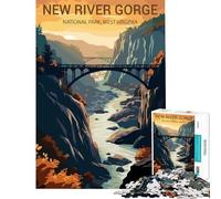 Rompecabezas para Adolescentes de 1000 Piezas del Parque Nacional New River Gorge Juguetes educativos para Aprender Juego Familiar Decoración de Pared Regalos para Mujeres y Hombres (tamaño 38x26cm)