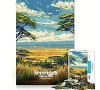 Rompecabezas para Adolescentes de 1000 Piezas del Parque Nacional Serengeti, Tanzania Arte, Corte preciso, decoración, Juguete Creativo y Divertido, Juego de Paz, Pieza de Arte navideña (38x52cm)