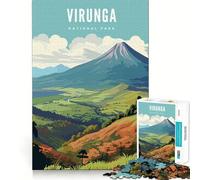 Rompecabezas para Adolescentes de 1000 Piezas del Parque Nacional Virunga Juego de lógica con Piezas Ajustadas Juguete Divertido y silencioso Ideal para cumpleaños y Actividades artísticas (38x52cm)