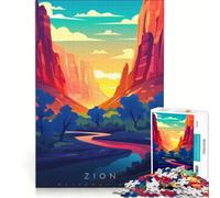 Rompecabezas para Adolescentes de 1000 Piezas del Parque Nacional Zion Juego Imposible decoración para el hogar colección de Artistas Bellas Artes 38x26cm
