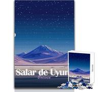 Rompecabezas para Adolescentes de 1000 Piezas del Salar de Uyuni, Bolivia de Noche Análisis práctico del Juego y lógica Regalo para cumpleaños Tamaño 38x26cm