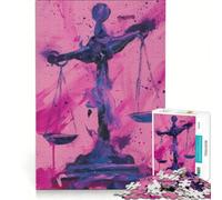 Rompecabezas para Adolescentes de 1000 Piezas del Signo Zodiacal Libra Juego Imposible Regalo de cumpleaños con póster y Hoja de Preguntas a Juego 38x26cm