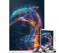 Rompecabezas para Adolescentes de 1000 Piezas delfín Fuera del Agua Juguete Educativo Ideas de Regalo Juego Educativo para fomentar el Amor en Pareja tamaño 38x26cm