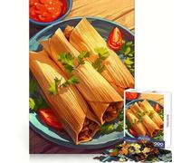 Rompecabezas para Adolescentes de 1000 Piezas deliciosos Tamales con Salsa y guarnición Diseño de Bordes precisos Juguete Divertido y práctico para Pasar un Buen rato Decoración de cumpleaños Regalo