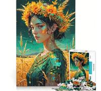 Rompecabezas para Adolescentes de 1000 Piezas Demeter︰ Corona Verde - Diosa de la Cosecha Dorada, Juegos de relajación, Interesante reducción del estrés, Regalos de cumpleaños y únicos 38x26cm