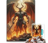 Rompecabezas para Adolescentes de 1000 Piezas: Demonio musculoso con alas y Espada Carrera de Velocidad Juego Imposible para Mayores de 14 años Juego de Rompecabezas ofrecido 38x26cm