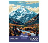 Rompecabezas para Adolescentes De 1000 Piezas Denali National Park Alaska Illustration Rompecabezas Juguetes DIY Alivia El Estrés Interacción Entre Padres E Hijos 38x26cm/1000pcs