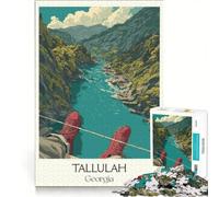 Rompecabezas para Adolescentes de 1000 Piezas, desfiladero de Tallulah, Georgia, Juego de ingenio, difícil de completar, Regalo para Amigos y Familiares 50x75cm