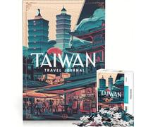 Rompecabezas para Adolescentes de 1000 Piezas: Diario de Viaje de Taiwán, Juegos relajantes, difíciles y desafiantes, Cada Pieza es única 50x75cm