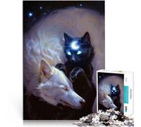 Rompecabezas para Adolescentes de 1000 Piezas Dios del Blanco y Negro Juego Intelectual de Juguete Regalo de cumpleaños 38x26cm