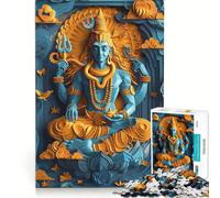 Rompecabezas para Adolescentes de 1000 Piezas Dios hindú Shiva Juegos relajantes Divertidos para Reducir el estrés Regalos de cumpleaños 38x26cm