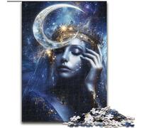 Rompecabezas para Adolescentes de 1000 Piezas, Diosa de la Luna, desafiante y difícil, con Piezas aleatorias Que encajan Perfectamente, 38x26cm