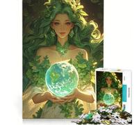 Rompecabezas para Adolescentes de 1000 Piezas: Diosa de la Tierra sosteniendo un Globo terráqueo, Juego Interactivo, Actividades Divertidas para Hacer en casa, colección de Artistas, Bellas Artes