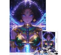 Rompecabezas para Adolescentes de 1000 Piezas Diosa guerrera egipcia Juego práctico de Alta dificultad Juguetes antiestrés Que mejoran el Amor Entre Parejas (38x52cm)